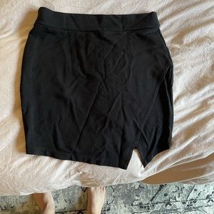 2 mini skirts: M black and M black snake skin